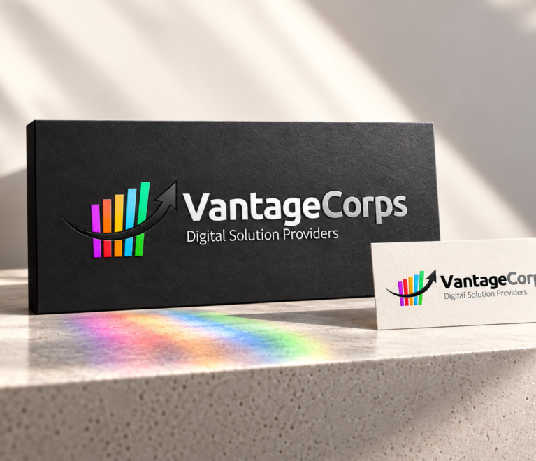 VantageCorps Rainbow Branding Mockup